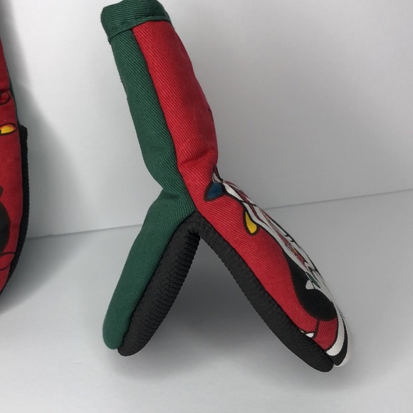 Disney 2 Pack Mickey Mouse Oversized Mini Mitts Christmas Lights MCM Retro Green - Picture 6 of 14